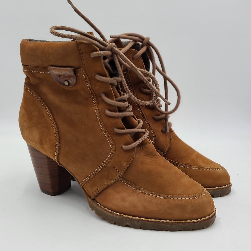 Viley 3.5" Leather Heeled Ankle Boot Womens 7.5 (brown)